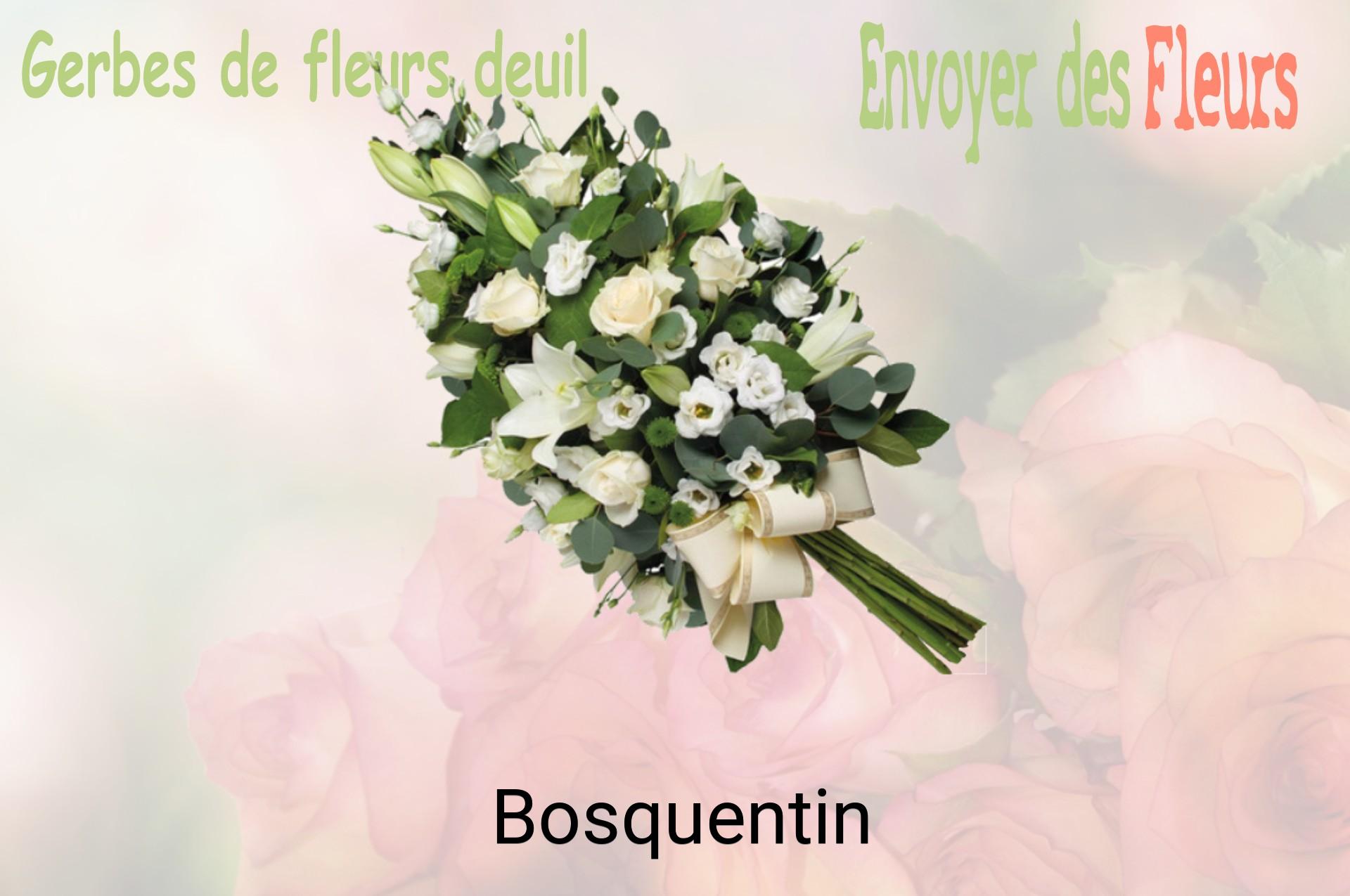 Gerbe de fleurs de deuil livrée à Bosquentin